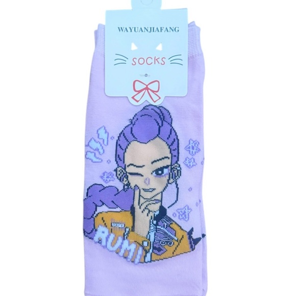 Colorful K- POP Demon Hunters Character ankle Socks Set of 5 gift - Picture 2 of 10